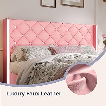 Amazon.com: Queen Bed Frame with Headboard, Upholstered Bed